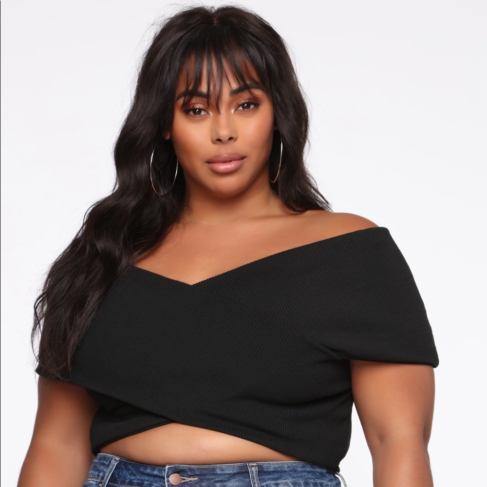 Fashion Nova-Black So Empowered Off Shoulder Top